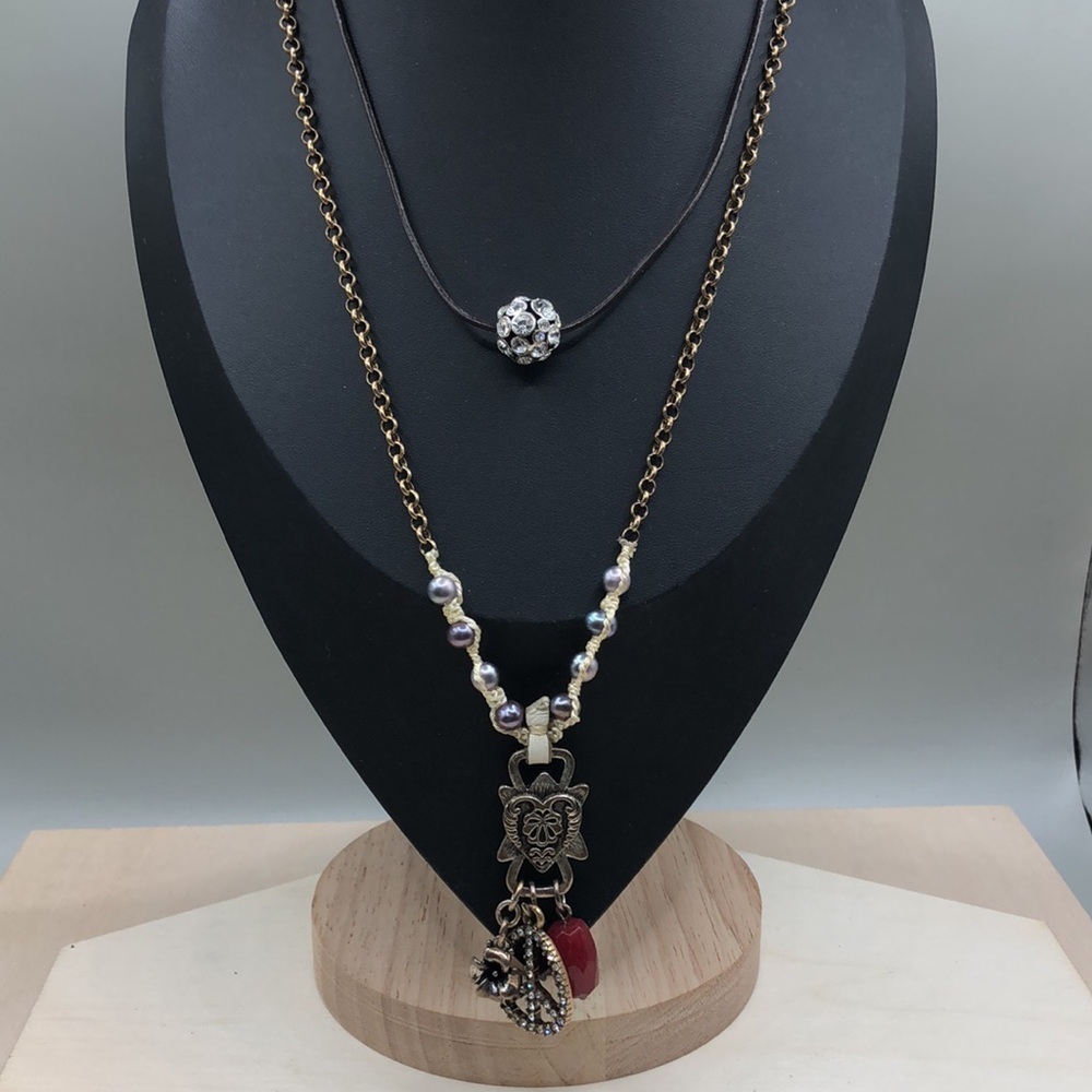 Curated bundle layered look boho necklaces Lucky Brand and Fossil